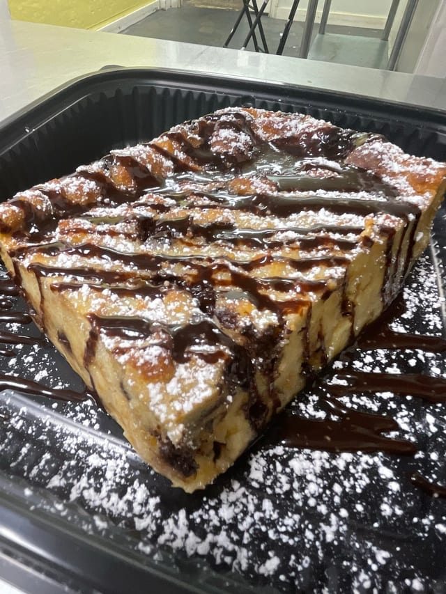 Chocolate Chip Bread Pudding.