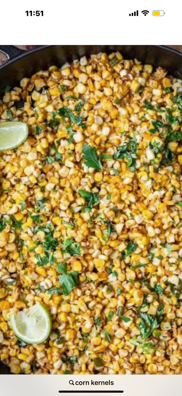 Buttered Corn Kernels.